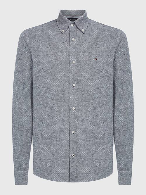Tommy Hilfiger 1985 Essential Slim Fit Knitted Moški Srajce Siva | TH310QIA