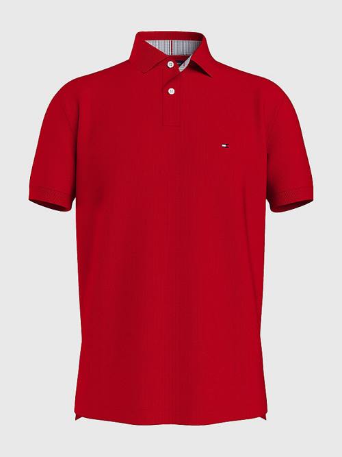 Tommy Hilfiger 1985 Essential TH Flex Moški Polo Majica Rdeča | TH825OWZ