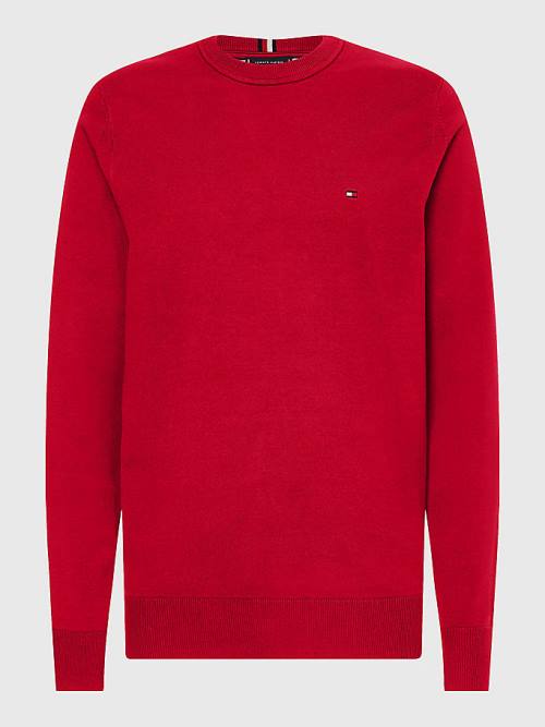Tommy Hilfiger 1985 Essential TH Flex Sweatshirt Moški Puloverji Rdeča | TH196HTZ