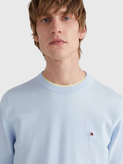 Tommy Hilfiger 1985 Essential TH Flex Sweatshirt Moški Puloverji Modra | TH395HJA