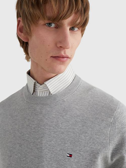 Tommy Hilfiger 1985 Essential TH Flex Sweatshirt Moški Puloverji Siva | TH605IQC