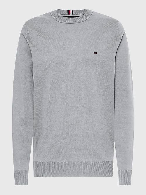 Tommy Hilfiger 1985 Essential TH Flex Sweatshirt Moški Puloverji Siva | TH605IQC
