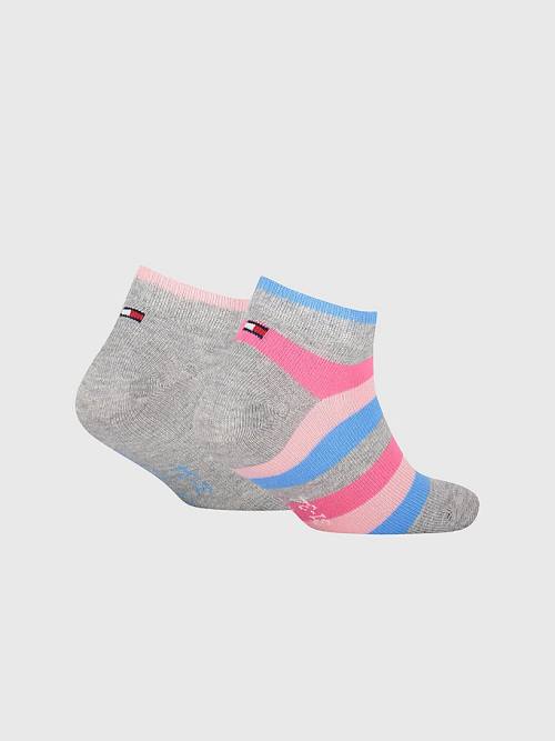 Tommy Hilfiger 2-Pack Stripe Ankle Ženske Nogavice Roza | TH670DYX