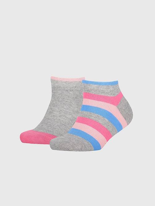 Tommy Hilfiger 2-Pack Stripe Ankle Ženske Nogavice Roza | TH670DYX