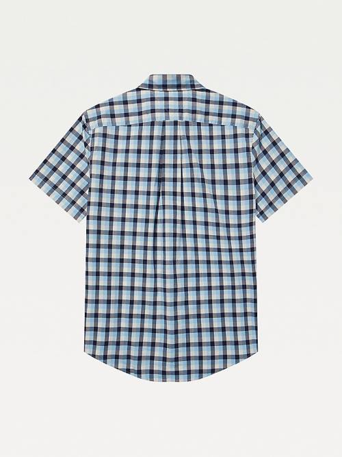 Tommy Hilfiger Adaptive Check Stretch Custom Fit Moški Srajce Modra | TH348EIX