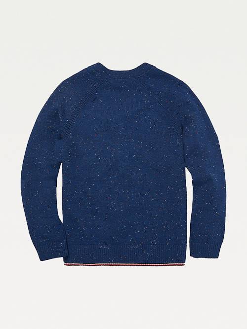 Tommy Hilfiger Adaptive Donegal Henley Jumper Ženske Puloverji Modra | TH356SFY