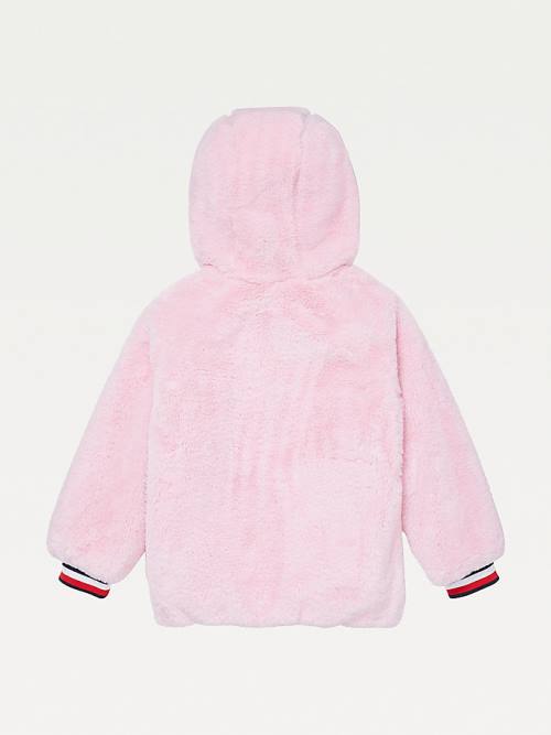 Tommy Hilfiger Adaptive Faux Fur Hooded Dekleta Jakne Roza | TH684QED