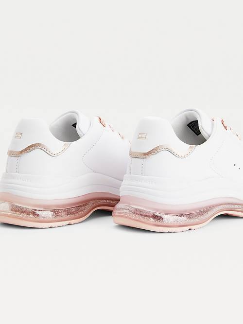 Tommy Hilfiger Air Bubble Metallic Leather Ženske Superge Roza | TH107DIN