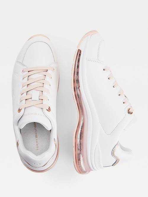 Tommy Hilfiger Air Bubble Metallic Leather Ženske Superge Roza | TH107DIN