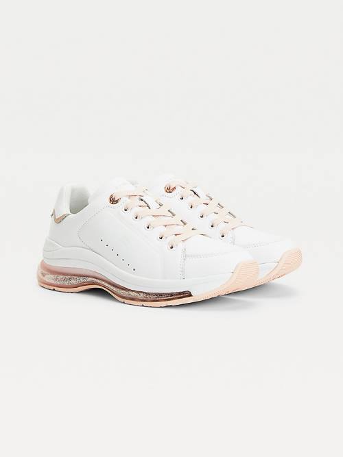 Tommy Hilfiger Air Bubble Metallic Leather Ženske Superge Roza | TH107DIN