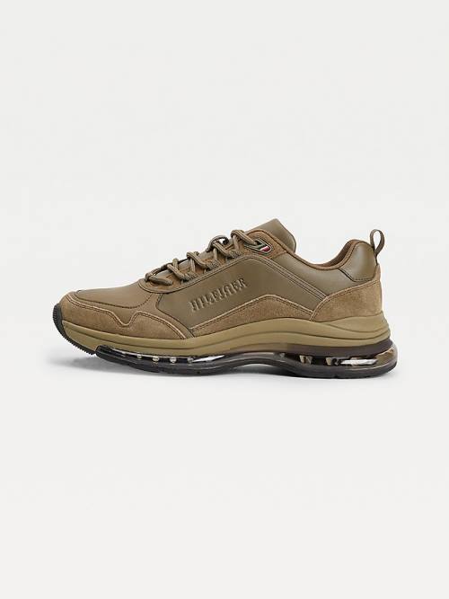 Tommy Hilfiger Air Bubble Premium Leather Moški Superge Kaki | TH894MTO