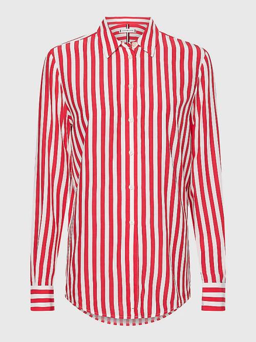 Tommy Hilfiger All-Over Print Regular Fit Viscose Ženske Bluza Roza | TH290TAQ