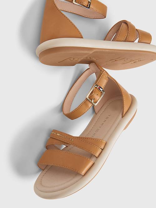 Tommy Hilfiger Ankle Strap Logo Dekleta Sandali Rjav | TH540YLW