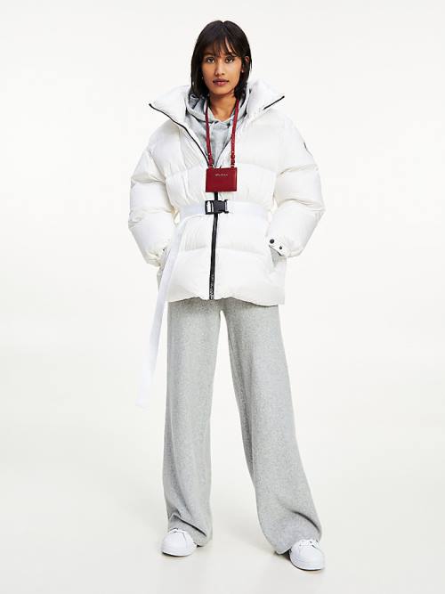 Tommy Hilfiger Belted Down Padded Ženske Jakne Bela | TH438QCY