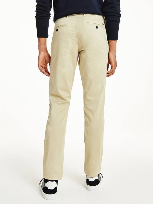 Tommy Hilfiger Bleecker Satin Slim Fit Chinos Moški Hlače Kaki | TH302GPA