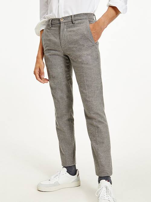 Tommy Hilfiger Bleecker Slim Woven Moški Hlače Siva | TH806ENK