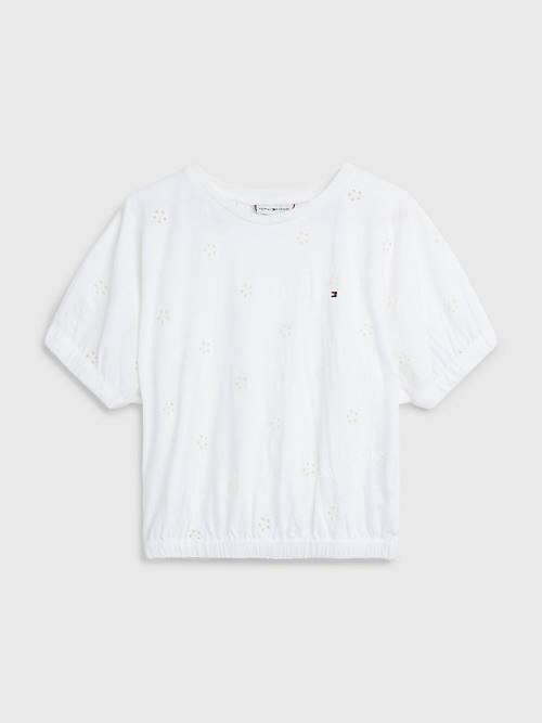 Tommy Hilfiger Broderie Anglaise Dekleta Majice Bela | TH915NEA