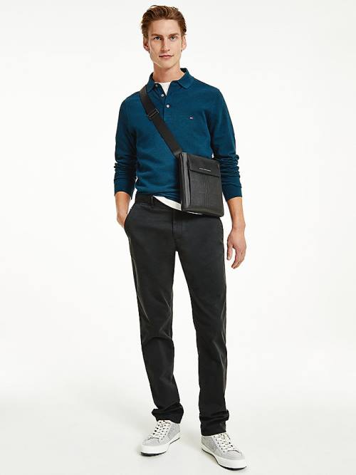 Tommy Hilfiger Business Leather Crossover Moški Torbice Črna | TH728GLH