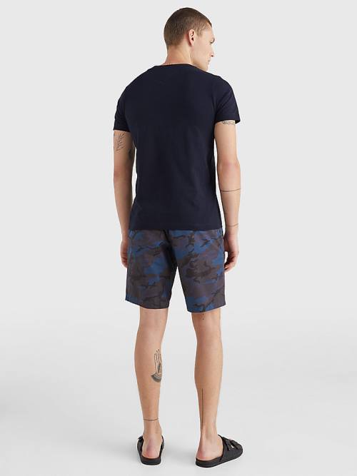 Tommy Hilfiger Camo Graphic Logo Moški Majice Modra | TH719LAT