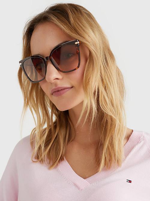 Tommy Hilfiger Cat Eye Ženske Sončna Očala Rjav | TH157KPU