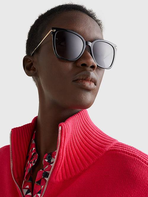 Tommy Hilfiger Cat Eye Ženske Sončna Očala Črna | TH507TJS