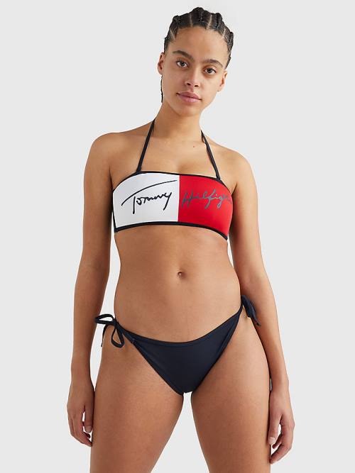 Tommy Hilfiger Cheeky Side Tie Bikini Bottoms Ženske Kopalke Modra | TH390AKP