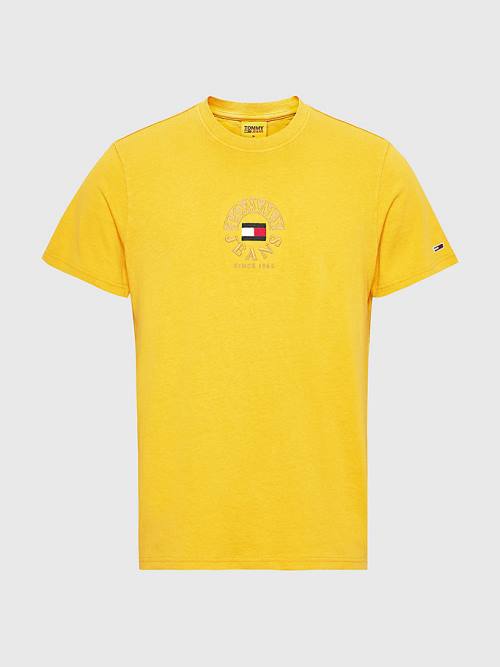 Tommy Hilfiger Circle Logo Moški Majice Rumena | TH079SKR