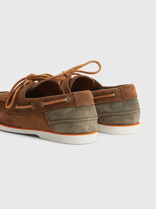 Tommy Hilfiger Classic Suede Boat Moški Casual Čevlji Bež | TH281CYR