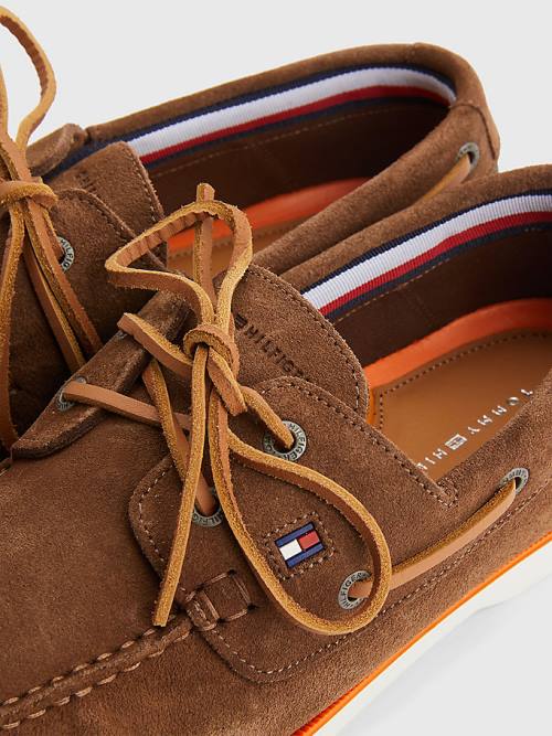 Tommy Hilfiger Classic Suede Boat Moški Casual Čevlji Bež | TH281CYR