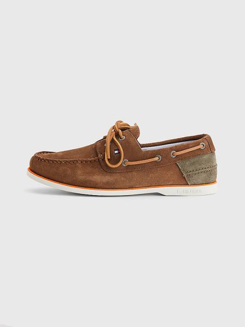 Tommy Hilfiger Classic Suede Boat Moški Casual Čevlji Bež | TH281CYR