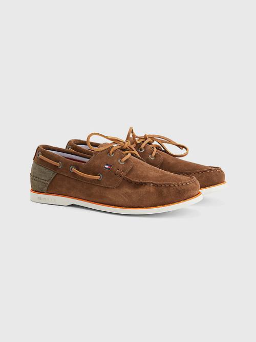 Tommy Hilfiger Classic Suede Boat Moški Casual Čevlji Bež | TH281CYR