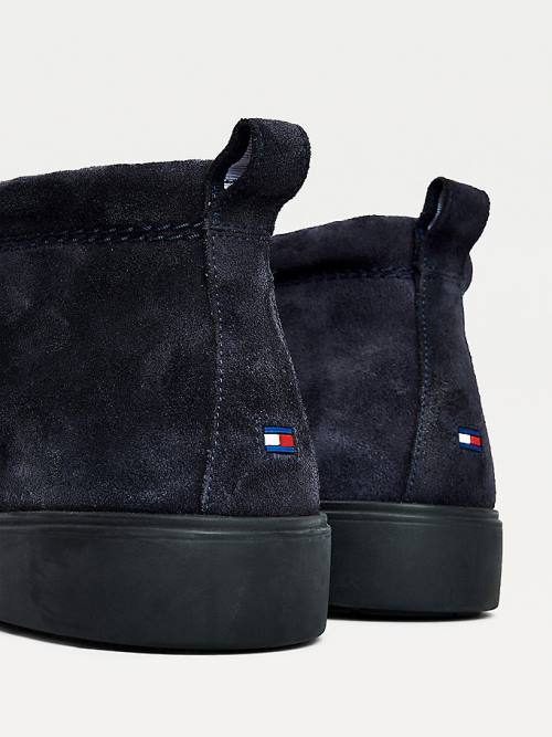 Tommy Hilfiger Classics Suede Lace-Up Ankle Moški Škornji Modra | TH108LXV