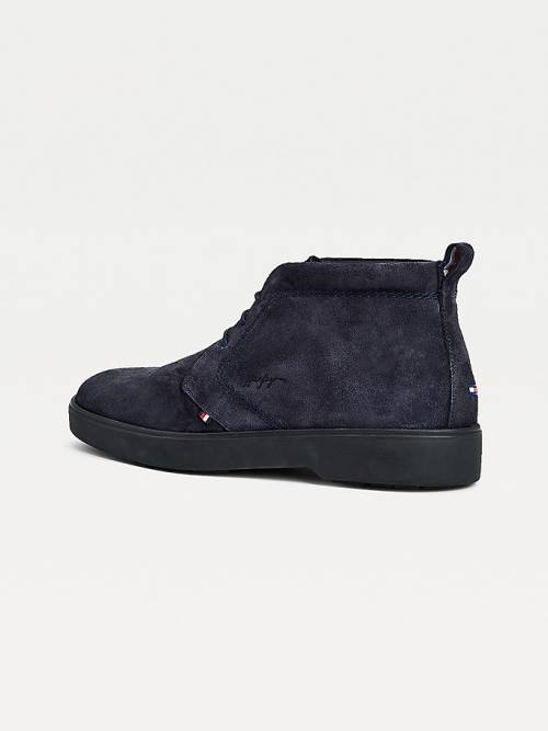 Tommy Hilfiger Classics Suede Lace-Up Ankle Moški Škornji Modra | TH108LXV