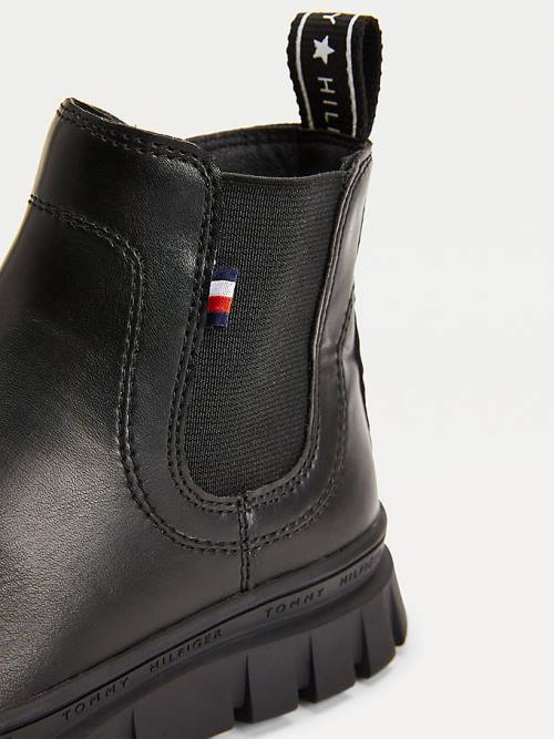 Tommy Hilfiger Cleat Chelsea Dekleta Škornji Črna | TH315HTC