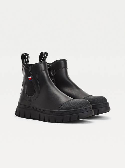 Tommy Hilfiger Cleat Chelsea Dekleta Škornji Črna | TH315HTC