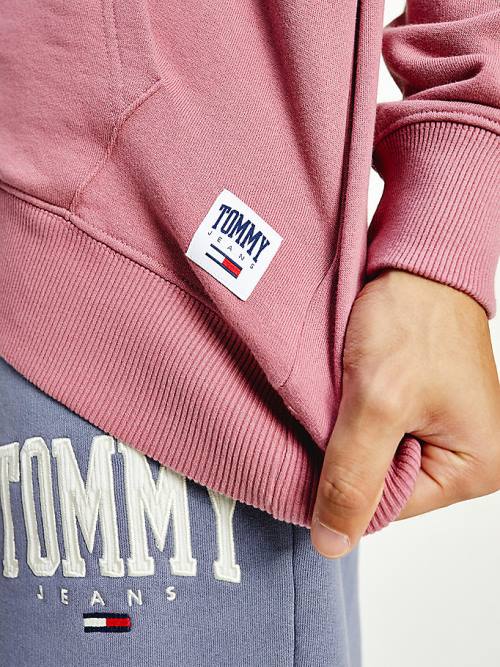 Tommy Hilfiger College Logo Moški Pulover s kapuco Roza | TH780ZIM