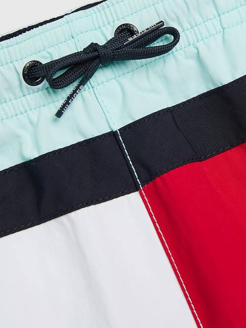 Tommy Hilfiger Colour-Blocked Mid Length Shorts Fantje Kopalke Modra | TH145RYV