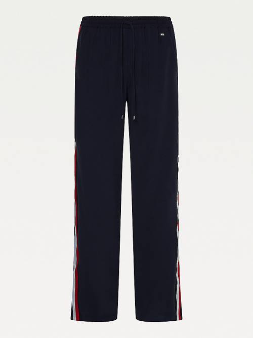 Tommy Hilfiger Crepe Relaxed Fit Pull-On Ženske Hlače Modra | TH564CBG