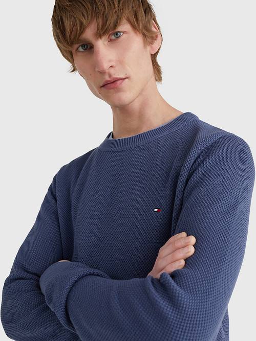 Tommy Hilfiger Crew Neck Jumper Moški Puloverji Modra | TH137RTV