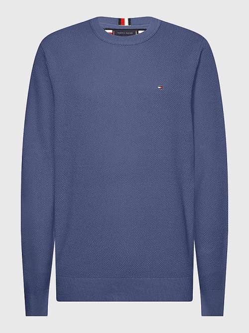 Tommy Hilfiger Crew Neck Jumper Moški Puloverji Modra | TH137RTV