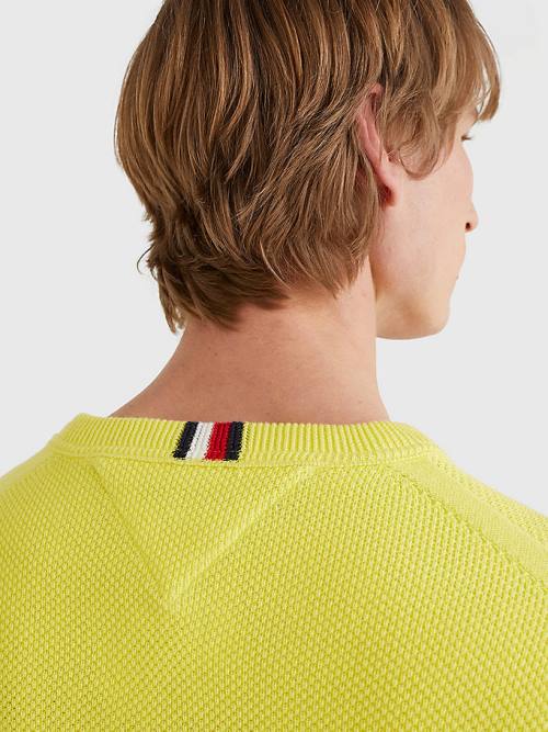 Tommy Hilfiger Crew Neck Jumper Moški Puloverji Rumena | TH342GXF