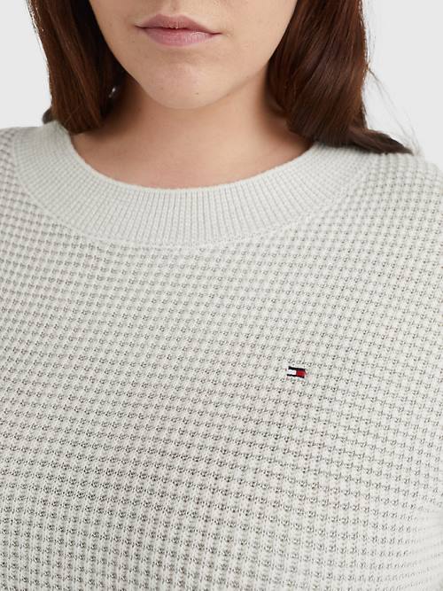 Tommy Hilfiger Curve Alpaca Wool Relaxed Fit Jumper Ženske Puloverji Siva | TH240QJH