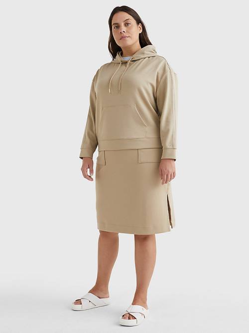 Tommy Hilfiger Curve Interlock Knee Length Ženske Krilo Bež | TH710ZUT