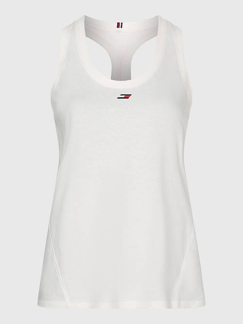 Tommy Hilfiger Curve Sport Organic Cotton Tank Top Ženske Majice Bela | TH956KMT