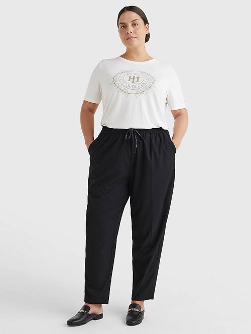 Tommy Hilfiger Curve Sueded Crest Ženske Majice Bela | TH231UXS