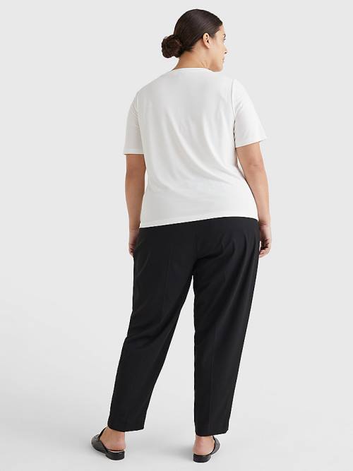 Tommy Hilfiger Curve Sueded Crest Ženske Majice Bela | TH231UXS