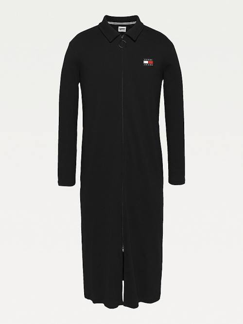 Tommy Hilfiger Curve Tommy Badge Organic Cotton Polo Ženske Obleke Črna | TH034VDE