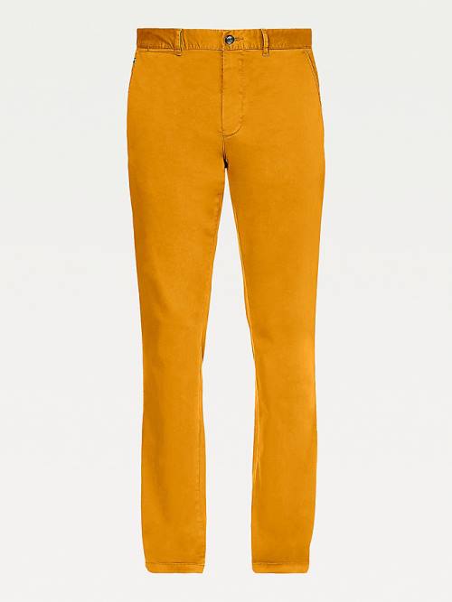 Tommy Hilfiger Denton Straight Fit Satin Chinos Moški Hlače Zlato | TH965IMB