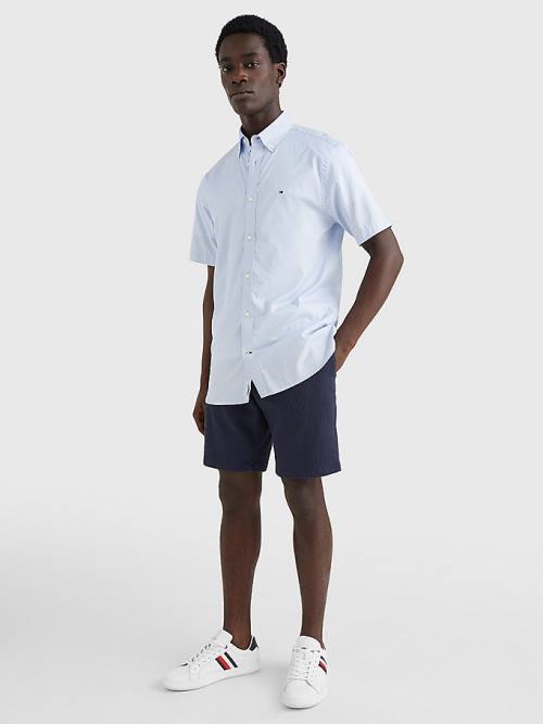 Tommy Hilfiger Dot Regular Fit Short Sleeve Moški Srajce Modra | TH035DCA