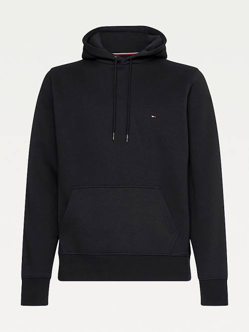 Tommy Hilfiger Drawstring Flag Embroidery Moški Pulover s kapuco Črna | TH142AUZ